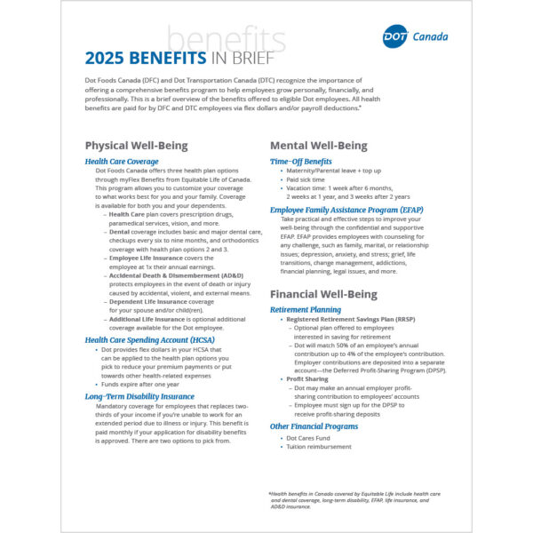 2025 Canada Benefits-in-Brief Guide Flyer