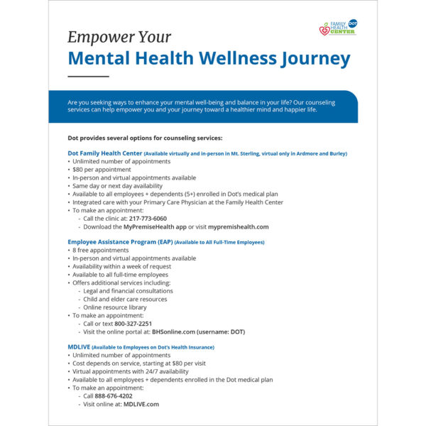 Flyer | Behavioral Health Counseling Services