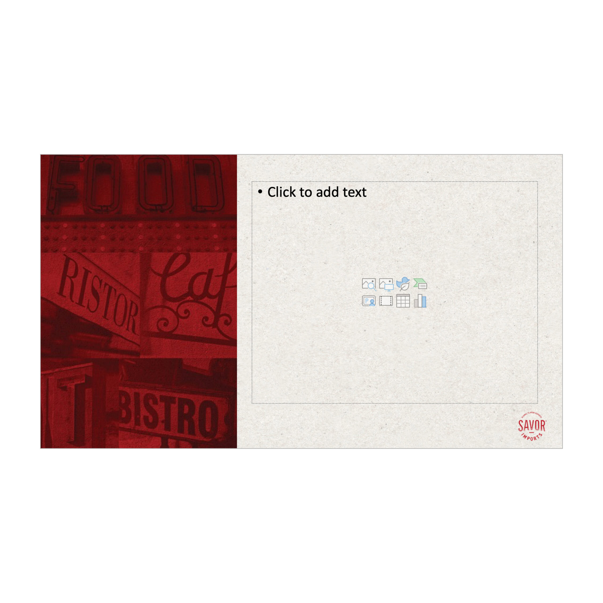 PowerPoint Template | Savor Imports Blank Presentation - Image 4